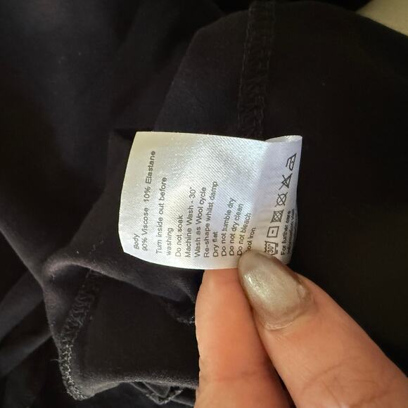 ISABELLA OLIVER | Black Maternity Full Wrap Dress 3/4 Sleeves Midi  Size 5 12/14 - Picture 7 of 7